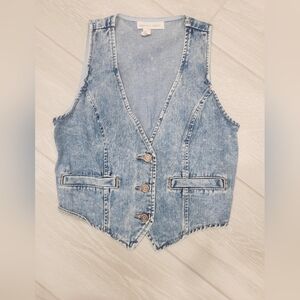 Happily Grey Womens Denim  Button Down Vest Size Small